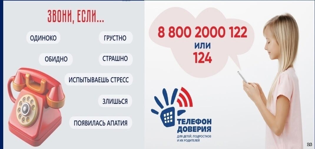 Ребята, в жизни вы часто сталкиваетесь с различными ситуациями, вызывающими чувство беспомощности, порой безнадежности. Вы не хотите волновать родителей и близких о своих переживаниях. Всем вам необходимо знать, что в таких случаях вы можете позвонить по Телефону доверия. В Краснодарском крае работает общероссийский детский Телефон доверия – номер 8-800-2000-122 или коротким номером с мобильных телефонов – 124. Телефон доверия дает возможность человеку, переживающему какие-либо трудности, получить поддержку, быть понятым и принятым, разобраться в сложной для него ситуации в более спокойной обстановке. Телефон доверия открыт для каждого человека. Любой человек имеет право быть принятым, выслушанным и получить помощь. На Телефонах доверия работают специально обученные специалисты. На некоторых Телефонах доверия могут работать даже прошедшие специальное обучение подростки – туда звонят те ребята, которым проще поговорить о наболевшем со сверстником, чем со взрослым. Человек может поделиться с консультантом Телефона доверия любой беспокоящей его проблемой. Помощь на Телефоне доверия всегда анонимна. Позвонивший может не сообщать свою фамилию, адрес и другие данные. Достаточно просто назвать свое вымышленное имя. Обращаясь на Телефон доверия, человек может получить интересующую его информацию. В школе, на улице у нас много друзей. Там весело и интересно. Но если вы чувствуете себя одинокими даже в весёлой компании сверстников, вас не берут играть, обижают, над вами насмехаются – звоните на Телефон доверия.Если вы видите, что кому-то очень плохо, дайте ему номер Телефона доверия или позвоните сами и вам посоветуют, что делать в этой ситуации. В крае также работает горячая линия службы экстренной психологической помощи для детей, подростков и молодежи, оказавшихся в трудной жизненной ситуации. Горячая линия доступна как с мобильного, так с городского телефона по номеру: 8-988-245-82-82 или 8-861-245-82-82. А сейчас, ребята, возьмите телефон и внесите в телефонную книгу номера: 8-800-2000-122 и 8-988-245-82-82.